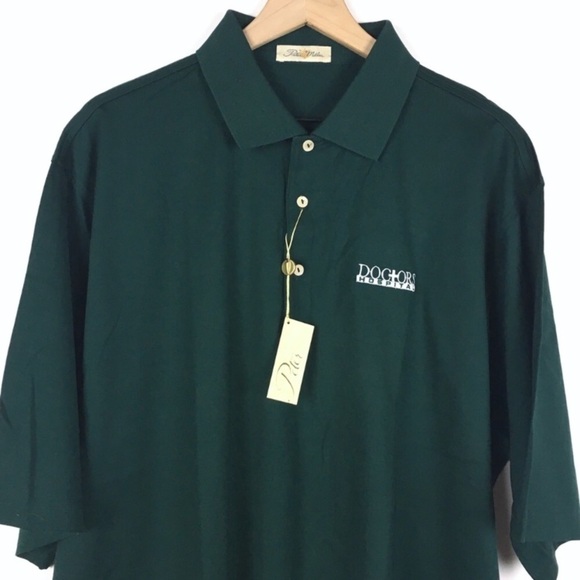 PETER MILLAR Polo Shirt Short Sleeve Doctors Hospital Green Golf Size XL NWT - Picture 2 of 7